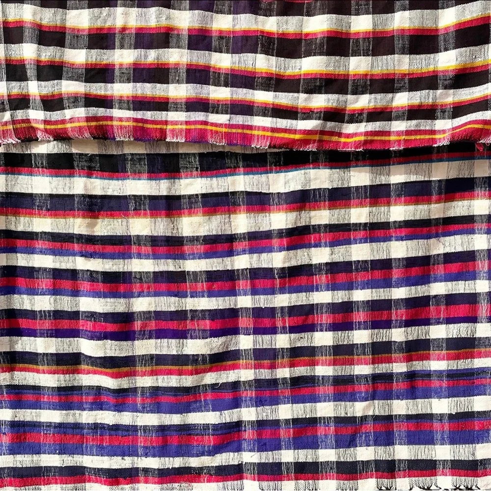 Multicolored Vintage Handwoven Moroccan Berber Blanket - Picture 6 of 8